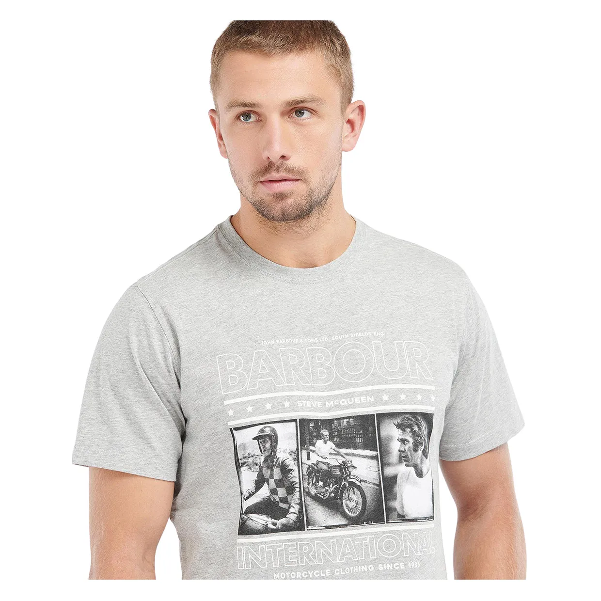 T-shirt Barbour International Steve McQueen Reel Grigio