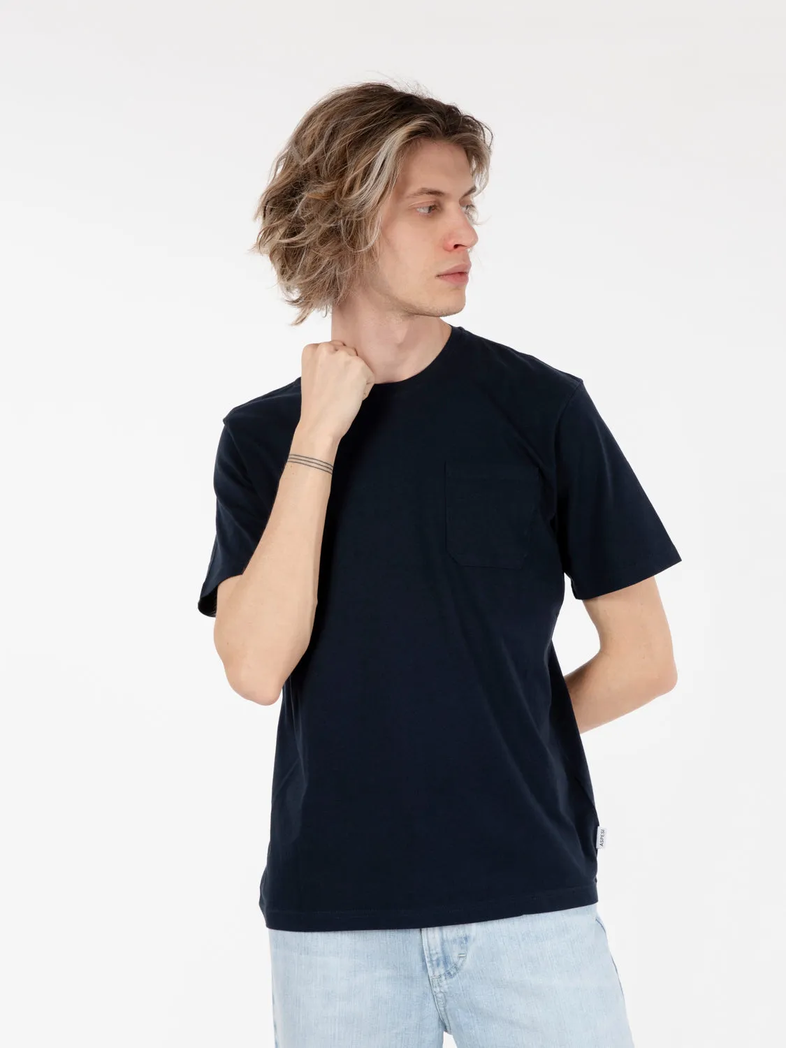 T-Shirt con taschino navy