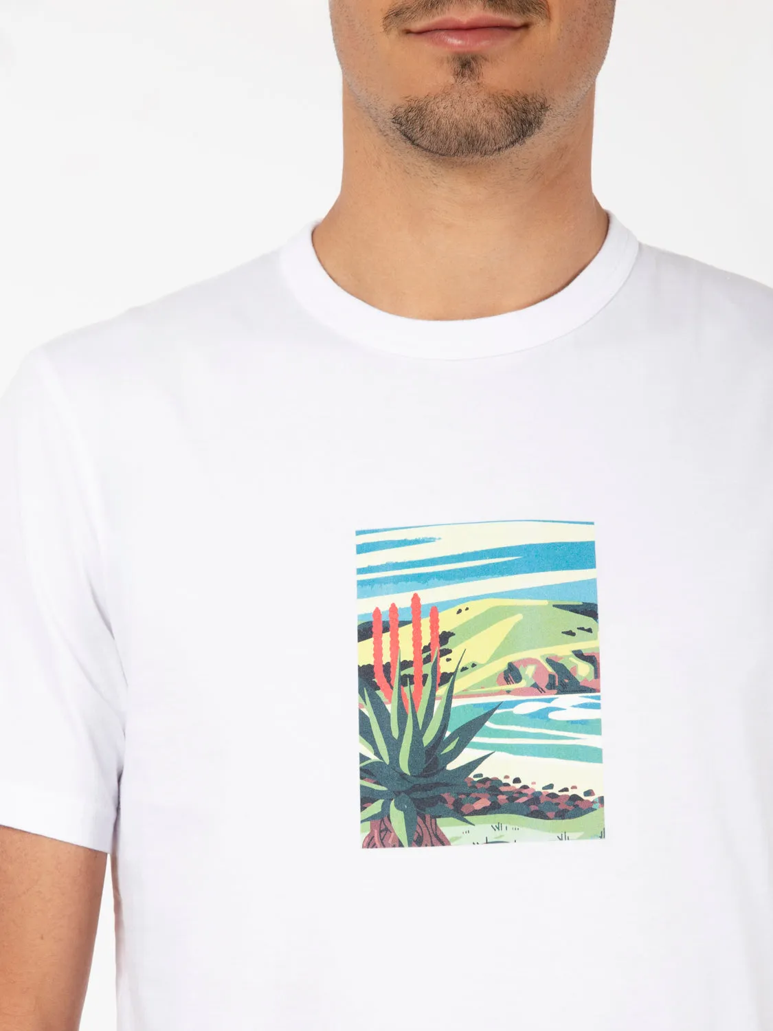 T-shirt landscape bright white