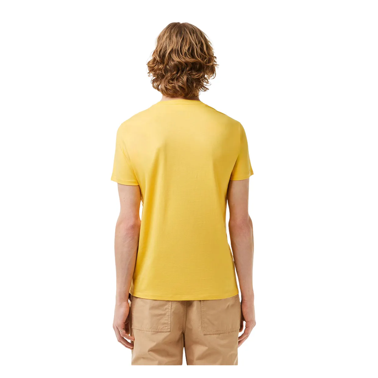 T-shirt Uomo Lacoste Girocollo Cotone Pima Giallo