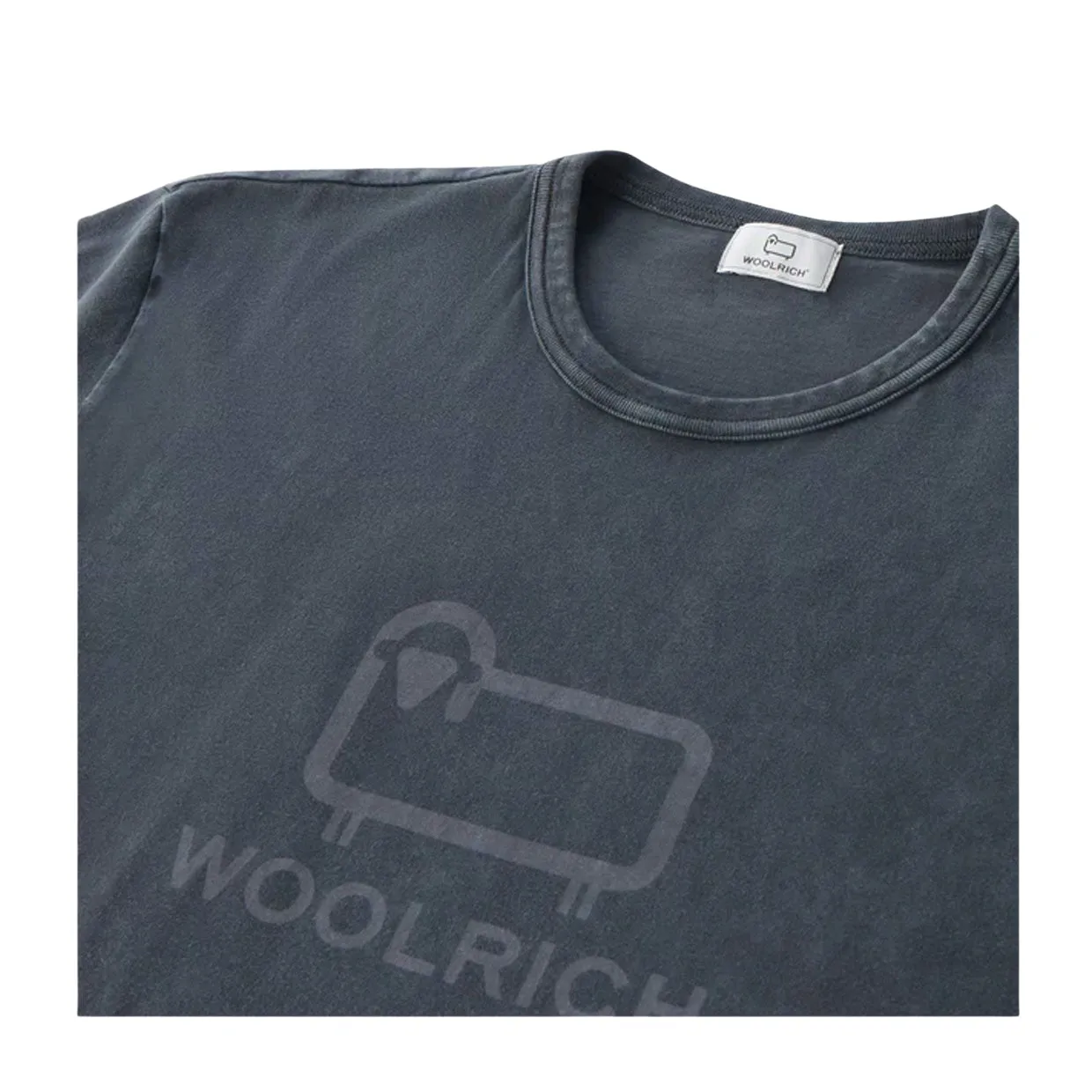 T-shirt Uomo Woolrich Macro Logo Nero