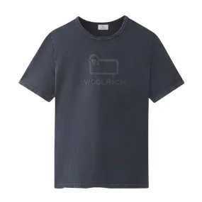 T-shirt Uomo Woolrich Macro Logo Nero