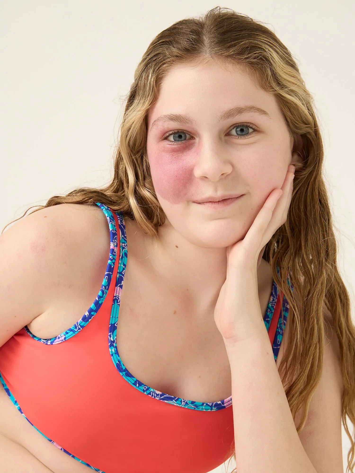 Teen Swimwear Crop Top Pink Coral