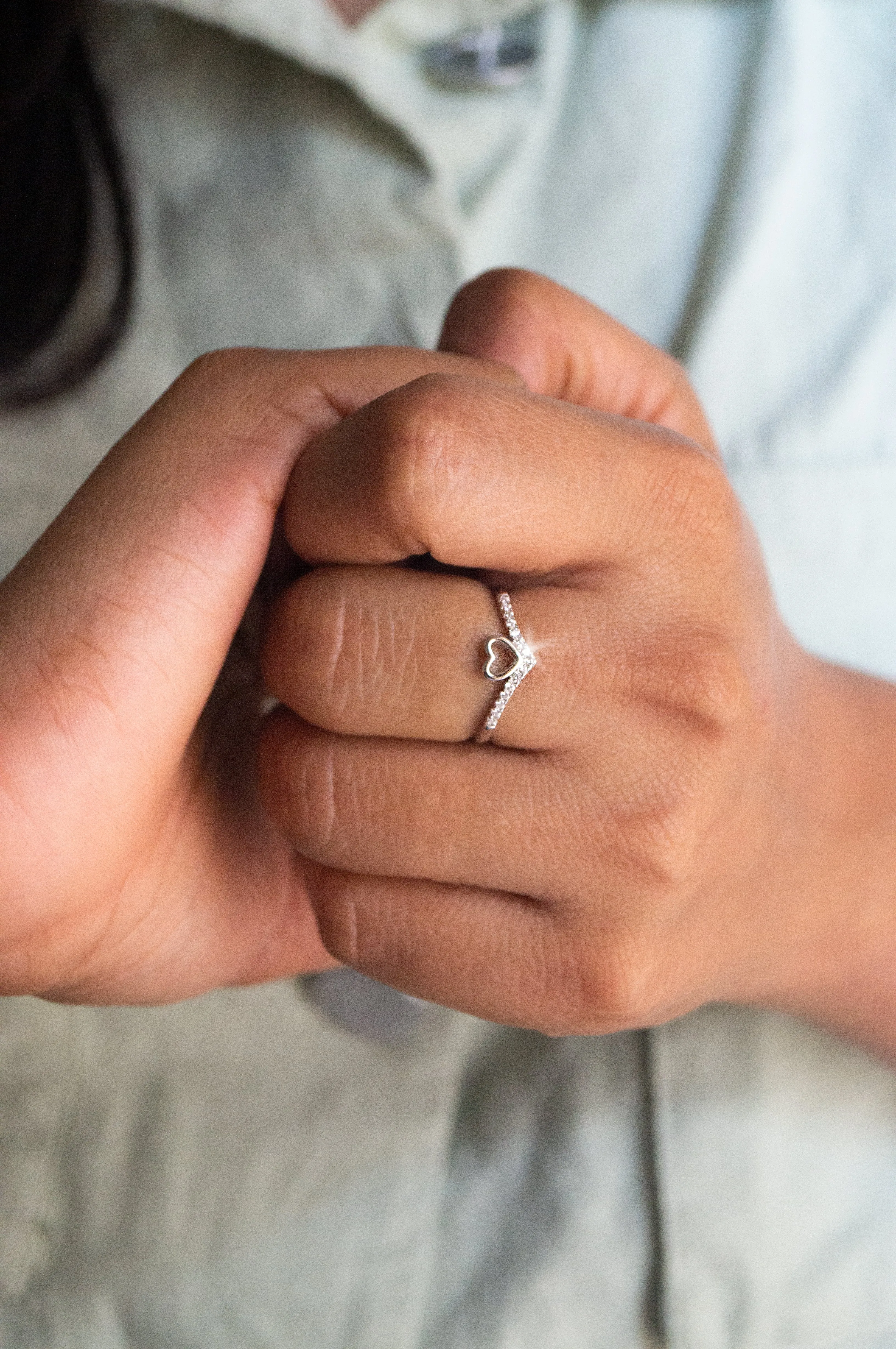 Topped With Heart Sterling Silver Ring