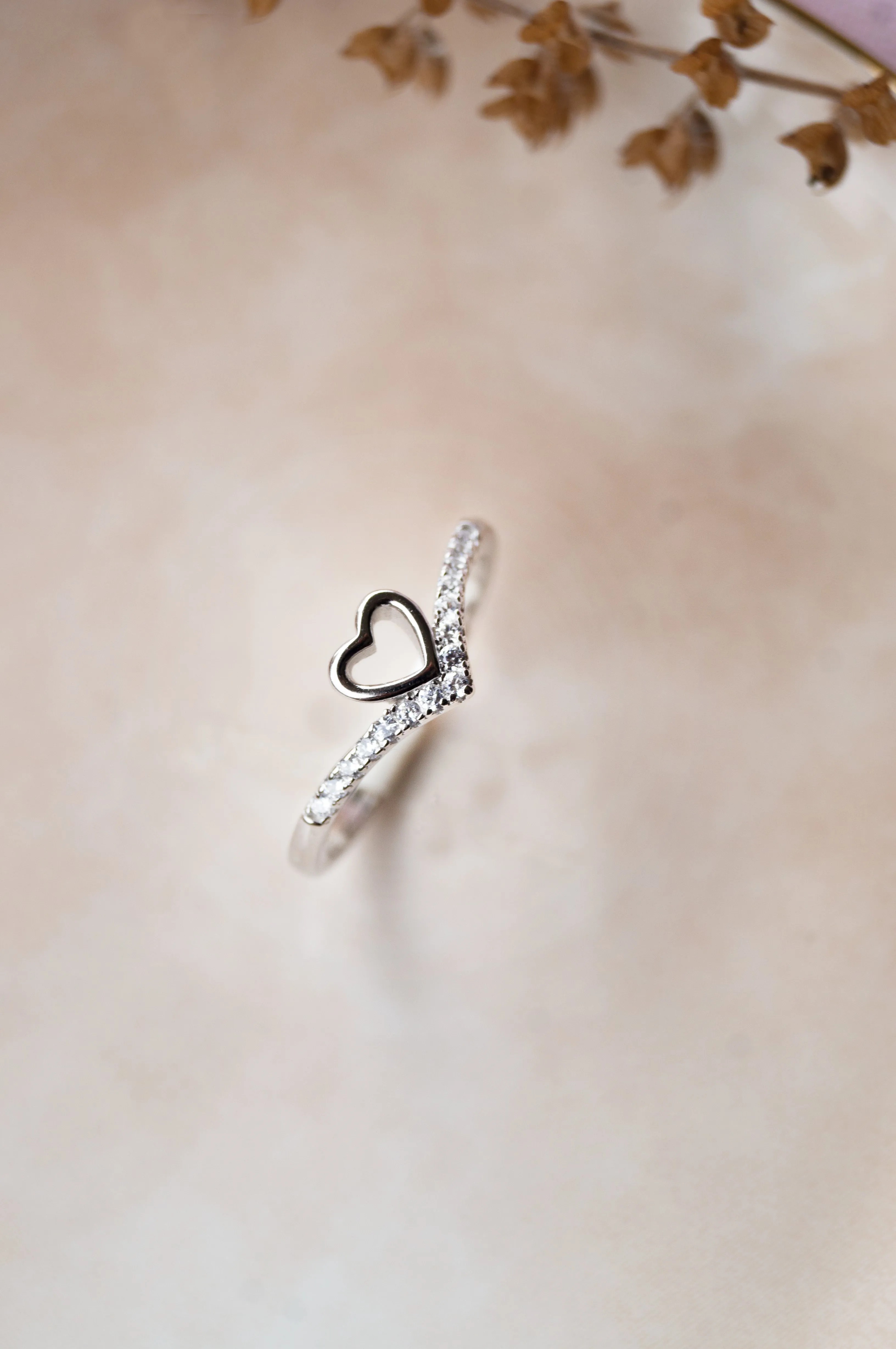 Topped With Heart Sterling Silver Ring