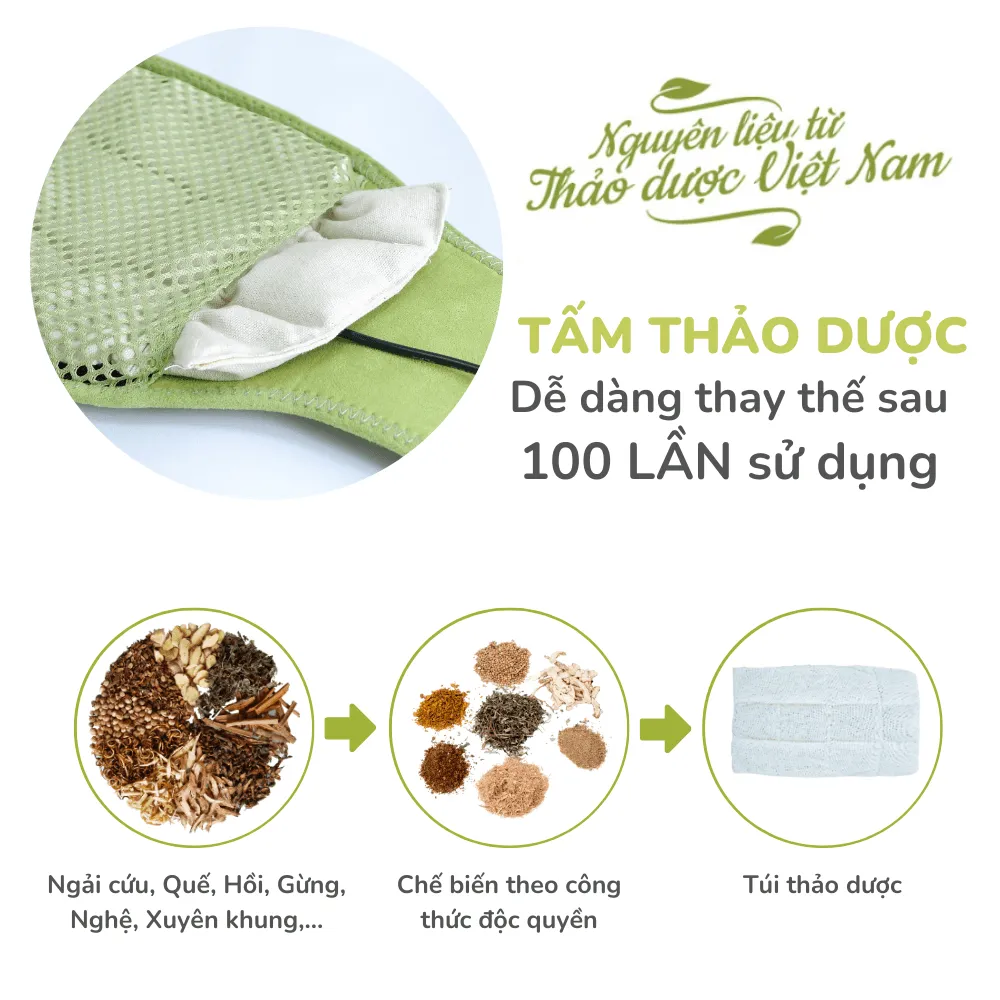 Tấm Thảo Dược Thay Thế Cho Gối Chườm Thảo Dược - Làm Nóng Bằng Điện