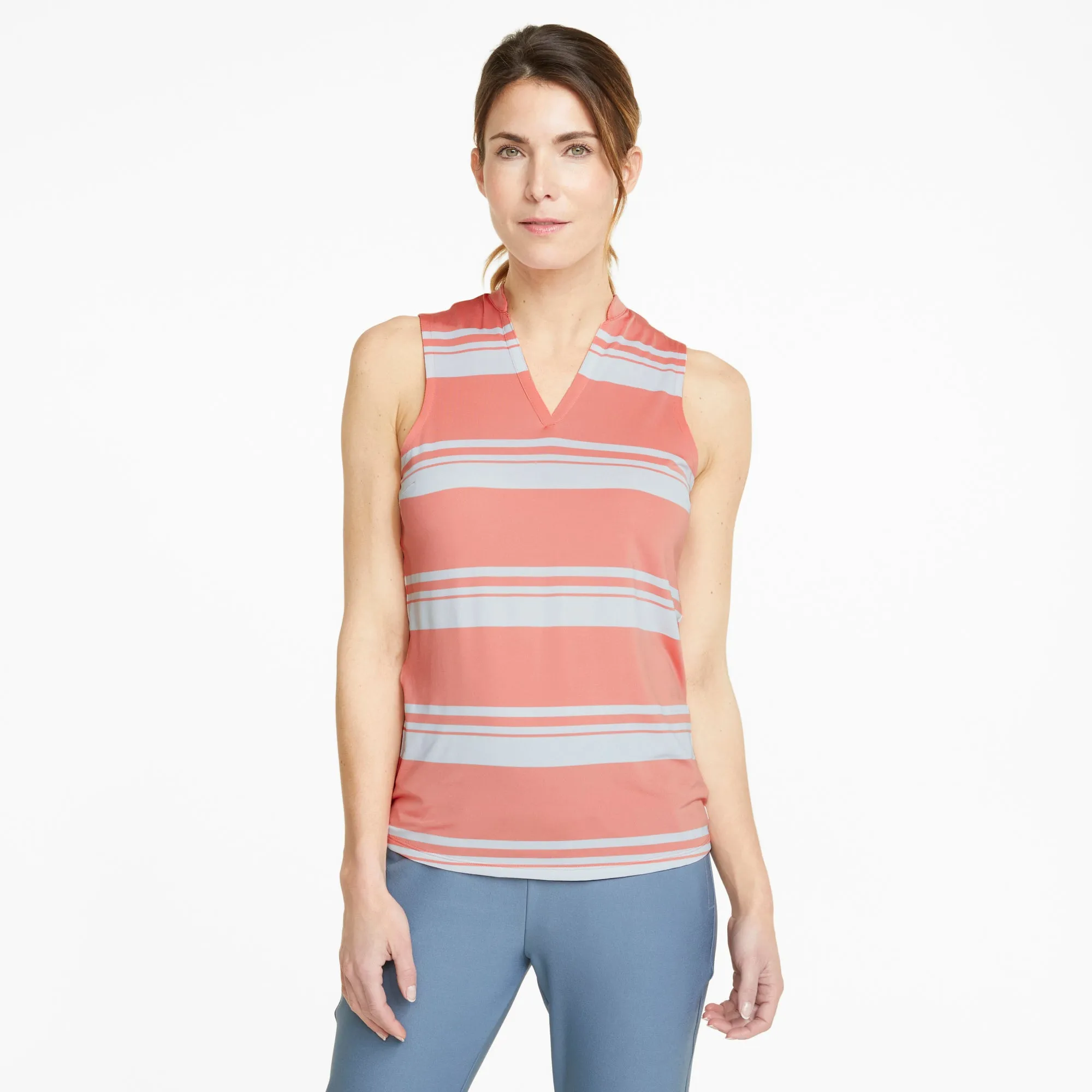 Women's CLOUDSPUN Valley Stripe Sleeveless Golf Polo